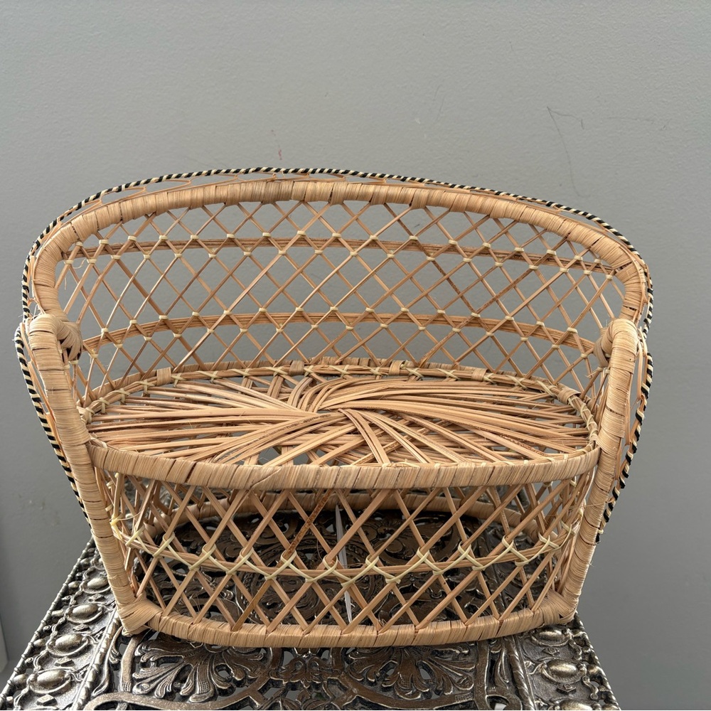 JUST IN Vintage Woven Rattan Bench 🌿 Boho Decor & Storage